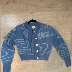 Boutique Blue patterned sweater size large